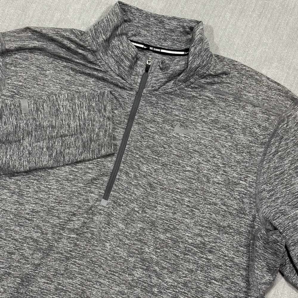 Nike Element Running Pullover Mens Large Gray Dri-Fit  1/4 Zip Gym Training Read